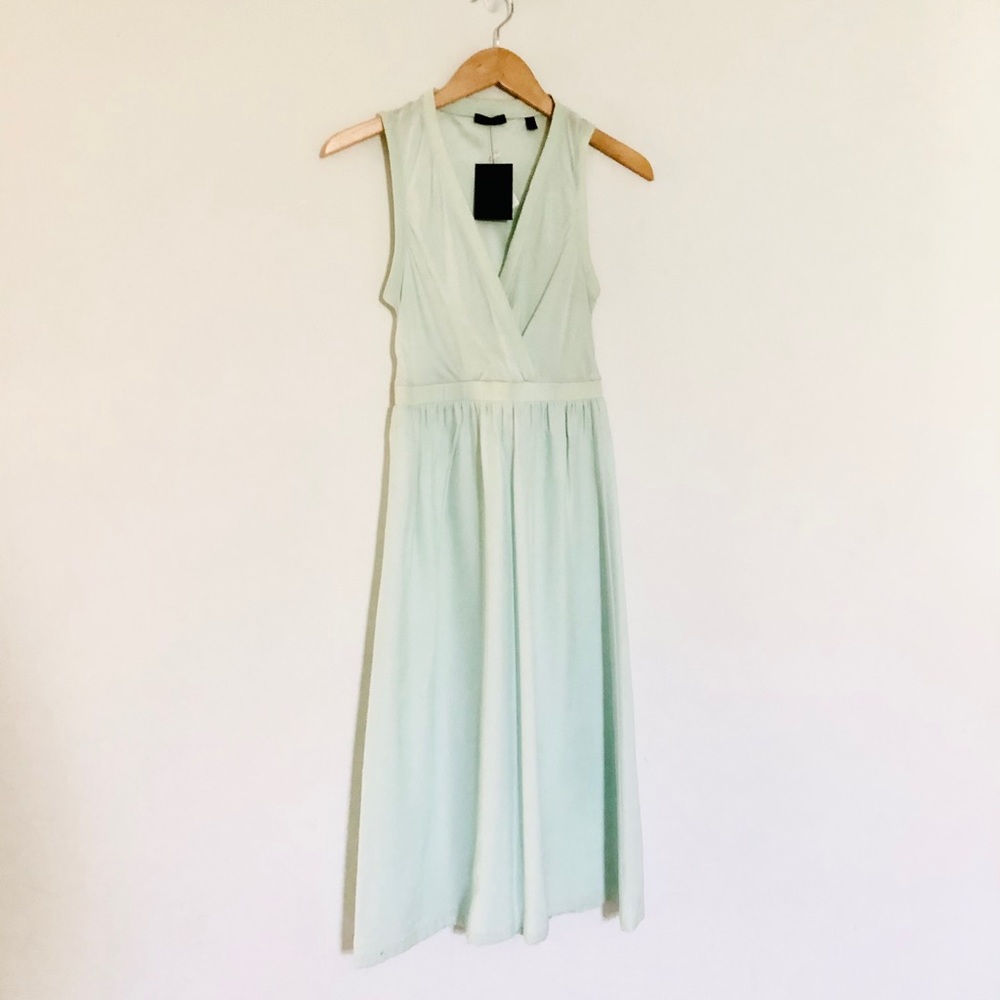 ATM Midi Silk Dress Pale Green NWT